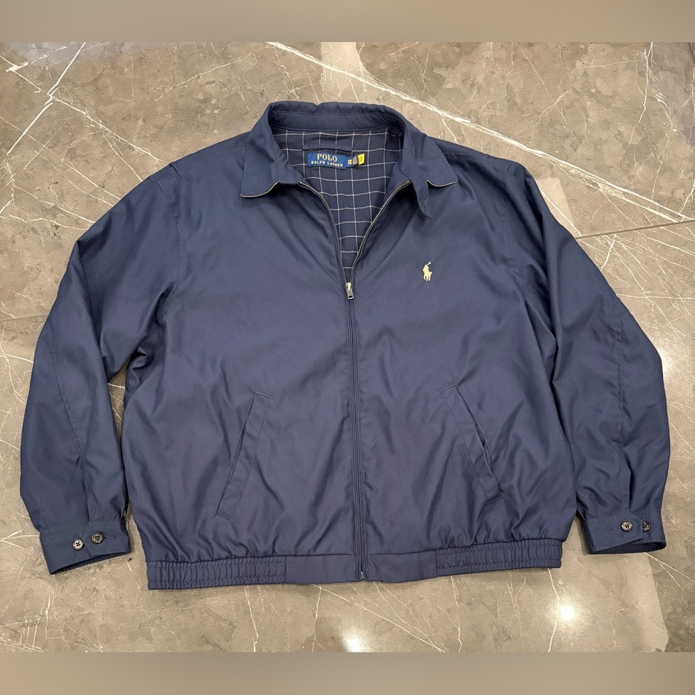 Polo Ralph Lauren Blue Harrington Jacket Men's 1XB 1TG XL Plaid Lined Golf